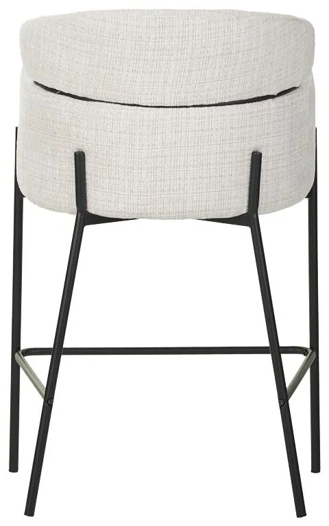 Σκαμπό μπαρ Tolerse Inart μπεζ ύφασμα-πόδι μαύρο μέταλλο 2αδα 55x60x97 εκ.