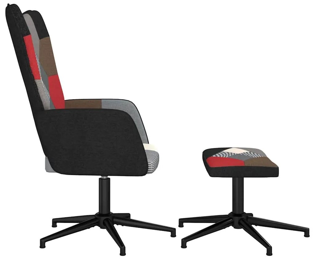 vidaXL Πολυθρόνα Relax Σχέδιο Patchwork Υφασμάτινη με Σκαμπό