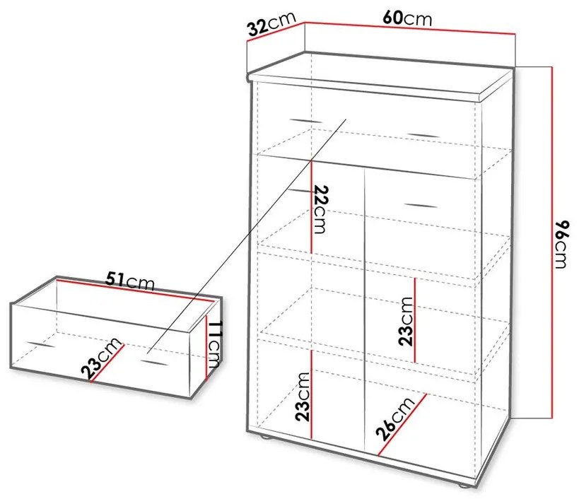 Locker Παπουτσοθήκη / Ντουλάπι Μπεζ 60x96x32
