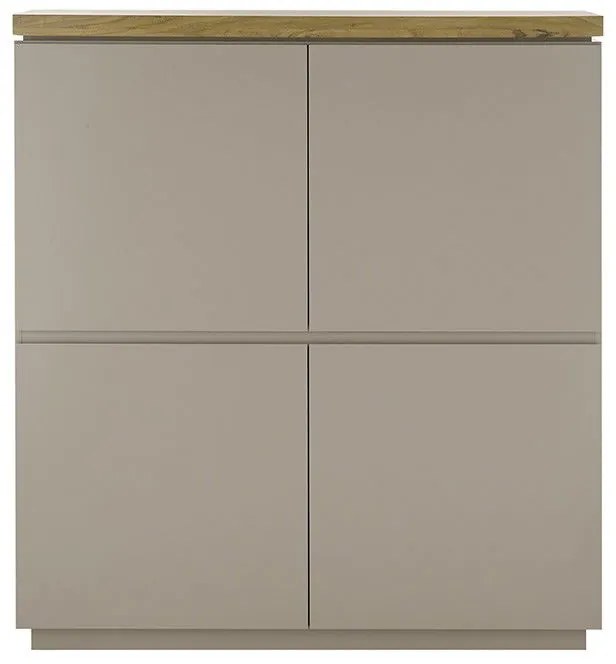 Amos Ψηλός Μπουφές Γκρι Μπεζ 113x40x123 cm