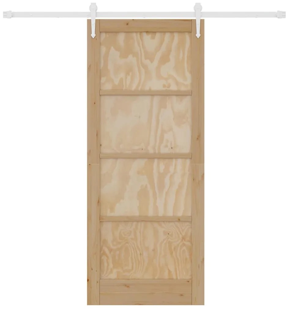 vidaXL Συρόμενη Πόρτα ORKDAL Καφέ 83 x 202 εκ. Στερεά ξυλεία πεύκου