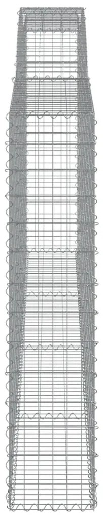 Συρματοκιβώτια Τοξωτά 5 τεμ. 400x30x140/160 εκ. Γαλβαν. Ατσάλι - Ασήμι