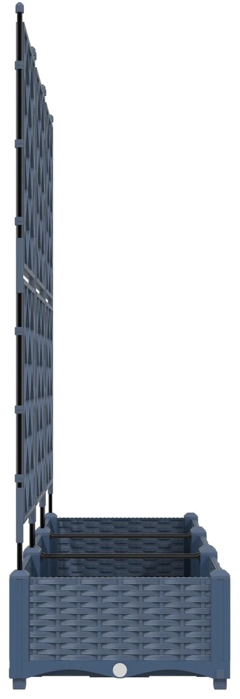 vidaXL Γλάστρα Κήπου με Πλέγμα 3 τμχ Γκρι 120x40x125.5 εκ.