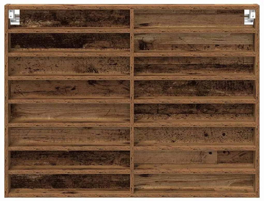 vidaXL Βιτρίνα με ράφι Παλιό ξύλο 100 x 8,5 x 75 cm Επεξεργασμένο ξύλο