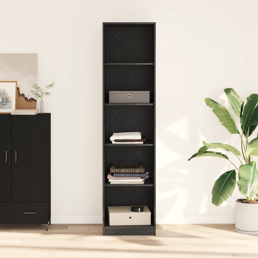 vidaXL Ντουλάπα  Μαύρης Δρυς 50x50x200 εκ σε Επεξεργασμένο Ξύλο