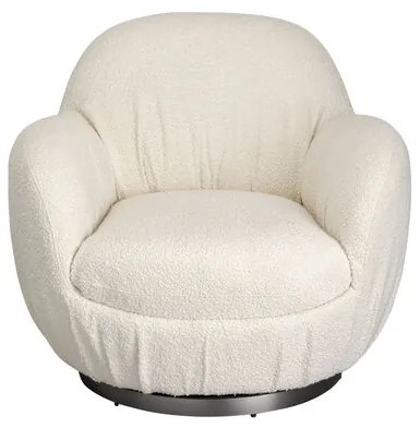 Πολυθρόνα Περιστρεφόμενη Swivel Μπουκλέ Μπεζ 88x77x90εκ. - Μπεζ