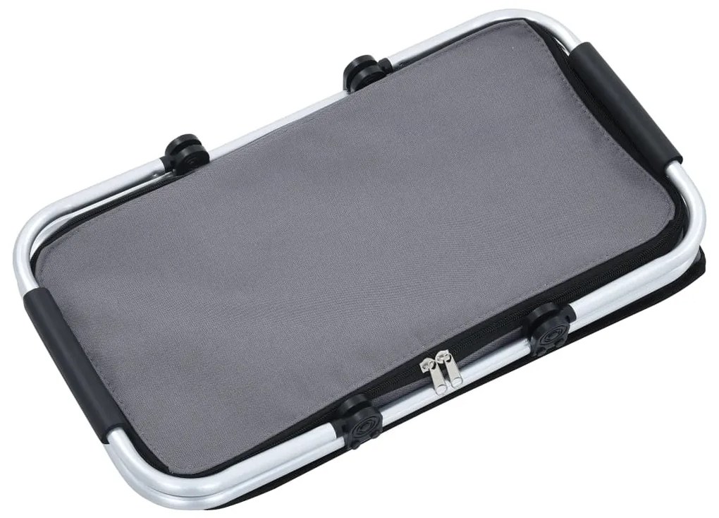 vidaXL Τσάντα Ισοθερμική Πτυσσόμενη Γκρι 46x27x23 εκ. Αλουμινίου