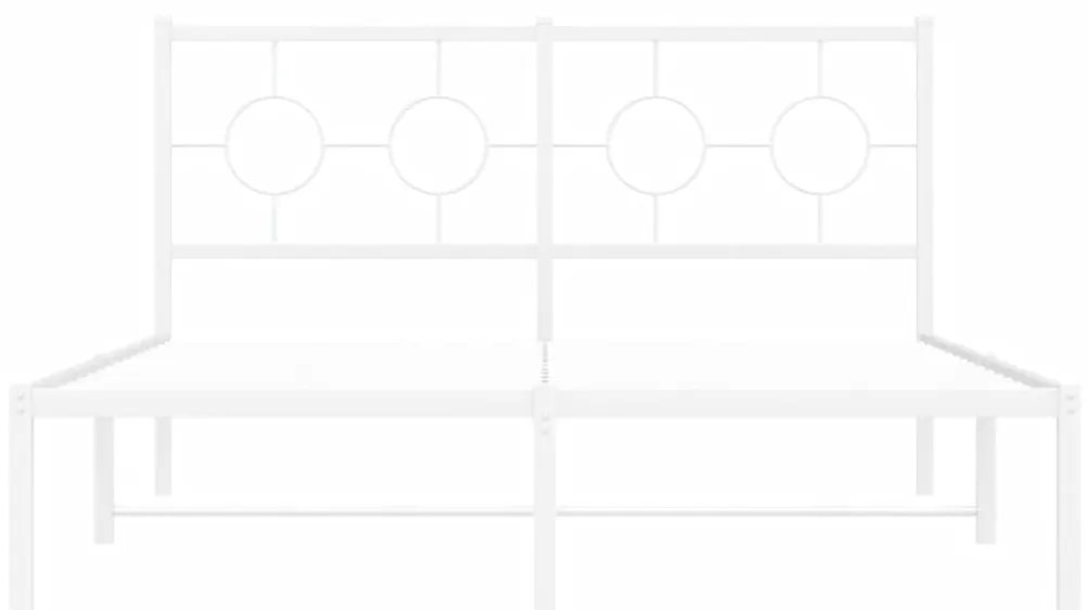 vidaXL Πλαίσιο Κρεβατιού με Κεφαλάρι Λευκό 140 x 200 εκ. Μεταλλικό