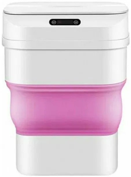 ZSW-L11 Κάδος Απορριμμάτων Πλαστικός White-Pink με Φωτοκύτταρο 8lt