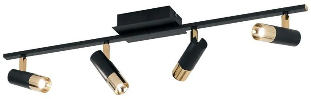 Φωτιστικό Οροφής - Πλαφονιέρα 39147 Tomares Led-LS/4 Black-Brass Eglo Μέταλλο,Αλουμίνιο