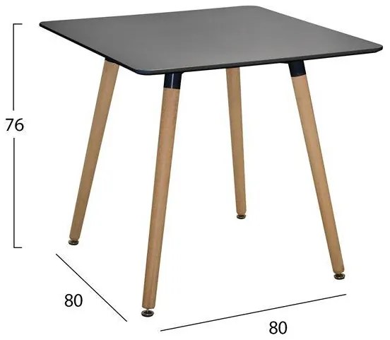 Σετ τραπεζαρίας C10601 5τμχ. με Τραπέζι Minimal 80x80x74εκ. σε Μαύρο & Καρέκλες VEGAS σε Λευκό
