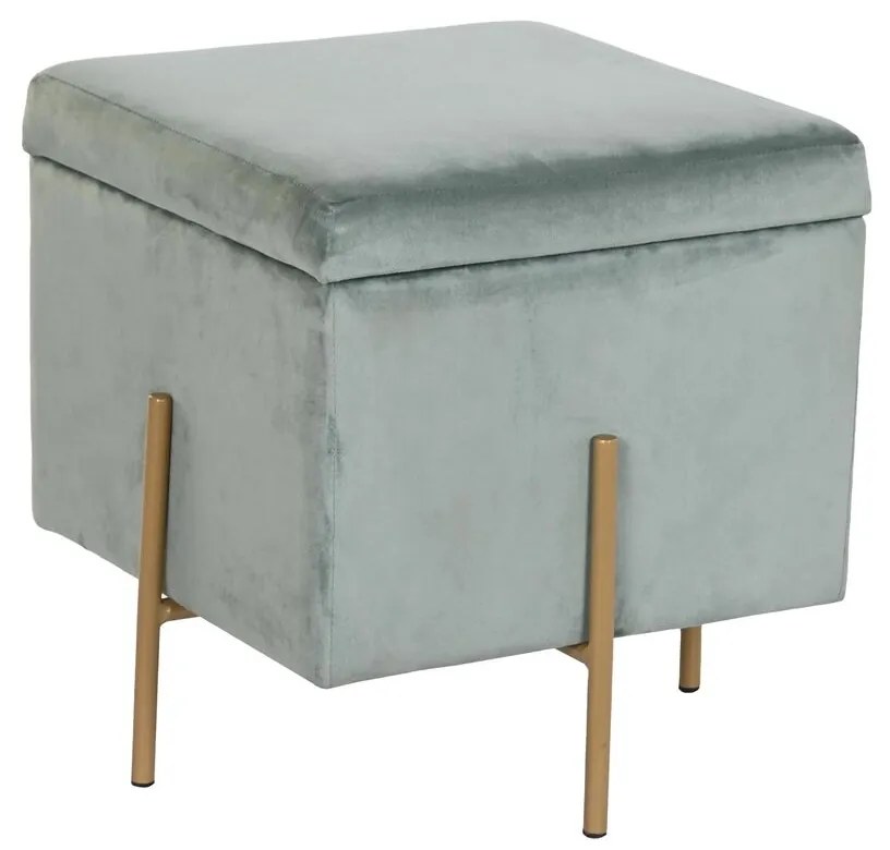 Υποπόδια DKD Home Decor Μέταλλο Τυρκουάζ πολυεστέρας (45 x 45 x 45 cm)