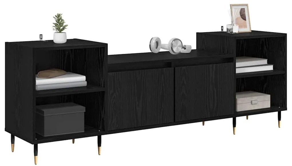 vidaXL Ντουλάπι TV Μαύρη Οξυά 160 x 35 x 55 εκ. Επεξεργασμένο ξύλο