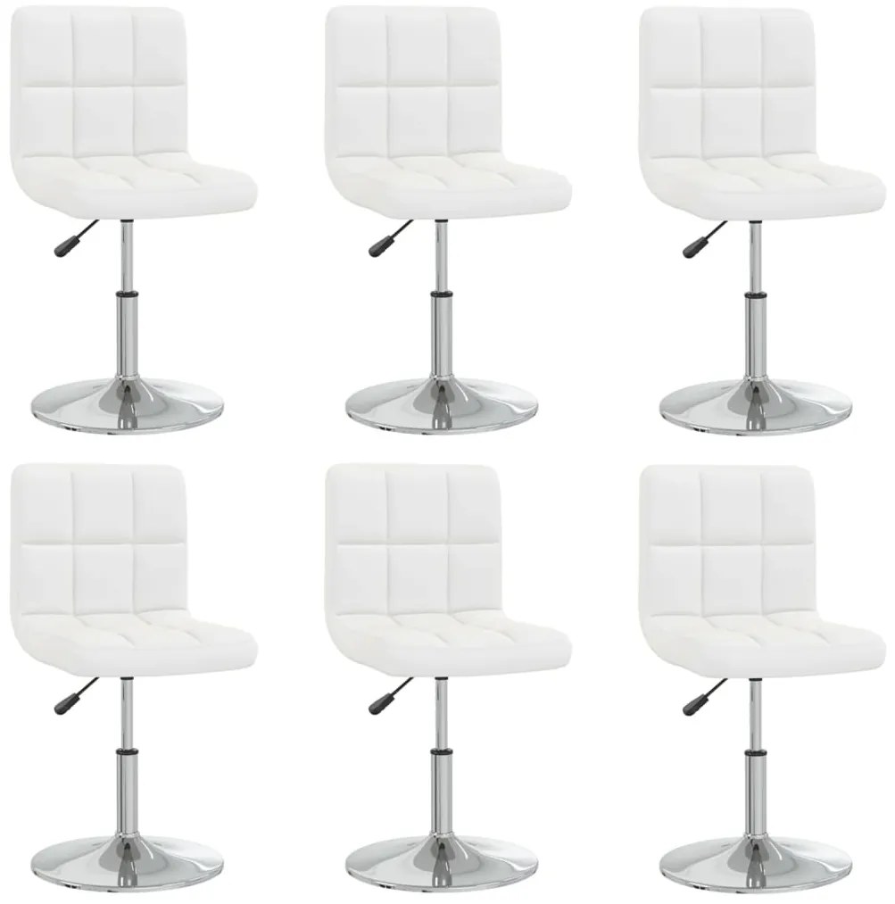 vidaXL Καρέκλες Τραπεζαρίας 6 τεμ. Λευκές από Συνθετικό Δέρμα