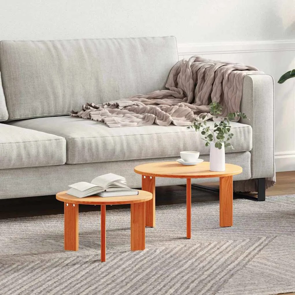 vidaXL Τραπεζάκι σαλονιού 2 pcs Καφέ κεριού 47.5 x 47.5 x 27 εκ.