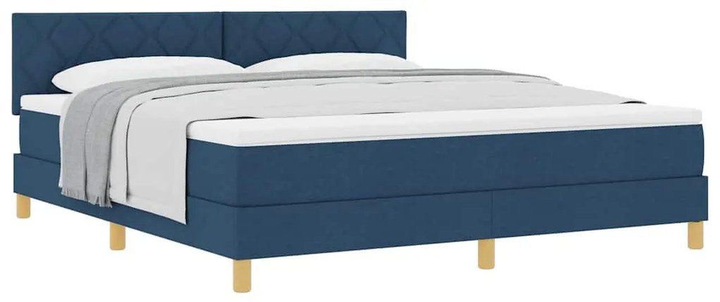 vidaXL Κρεβάτι box spring με στρώμα με στρώμα Μπλε 180 x 200 cm ύφασμα