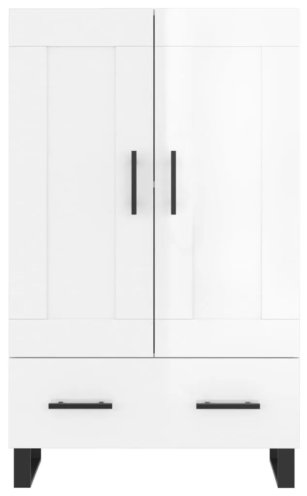 vidaXL Ντουλάπα Γυαλ. Λευκό 69,5 x 31 x 115 εκ. από Επεξεργασμένο Ξύλο