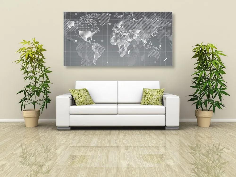 Εικόνα στον παγκόσμιο χάρτη που εκκολάπτεται από φελλό - 120x60  color mix