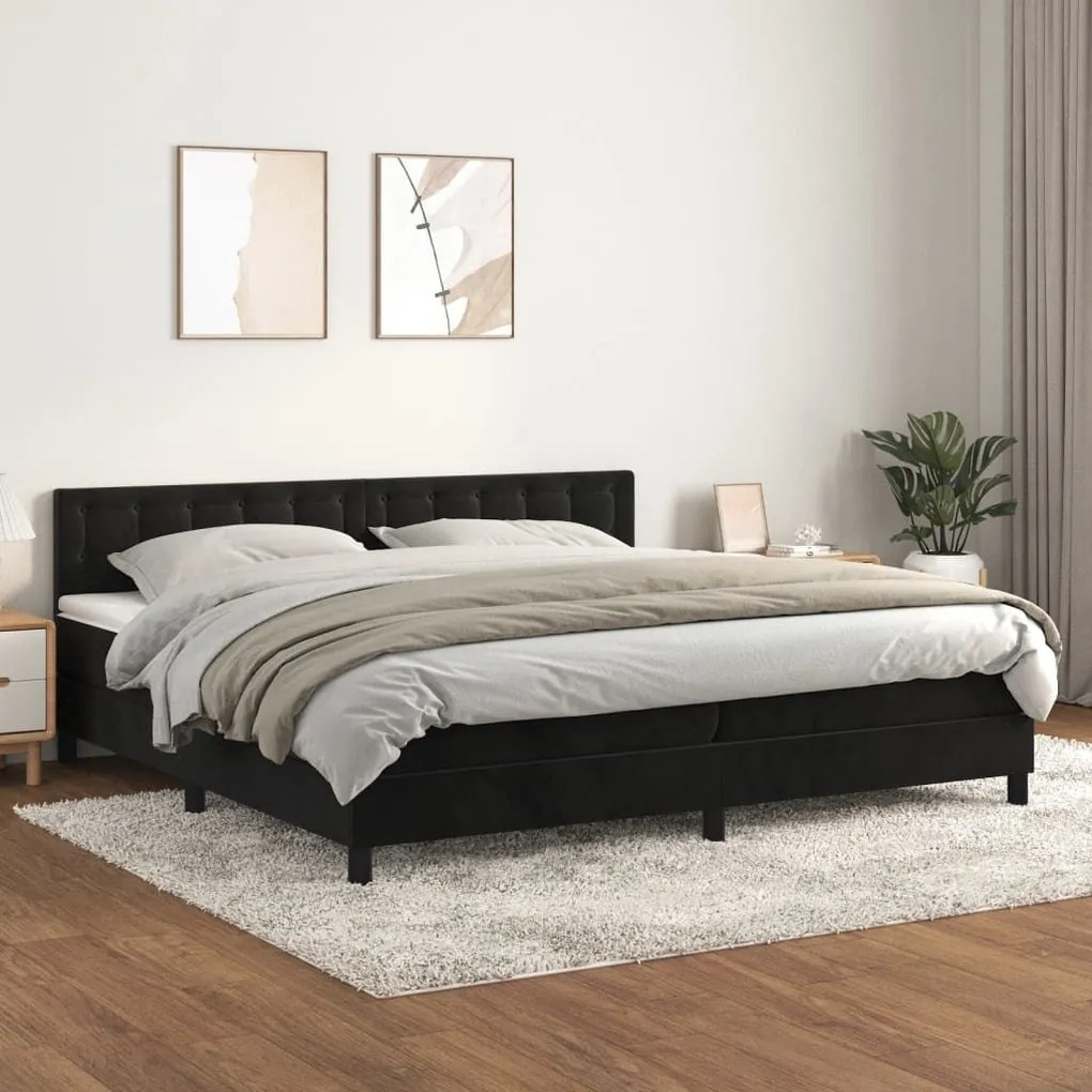 ΚΡΕΒΑΤΙ BOXSPRING ΜΕ ΣΤΡΩΜΑ ΜΑΥΡΟ 200X200 ΕΚ. ΒΕΛΟΥΔΙΝΟ 3141565