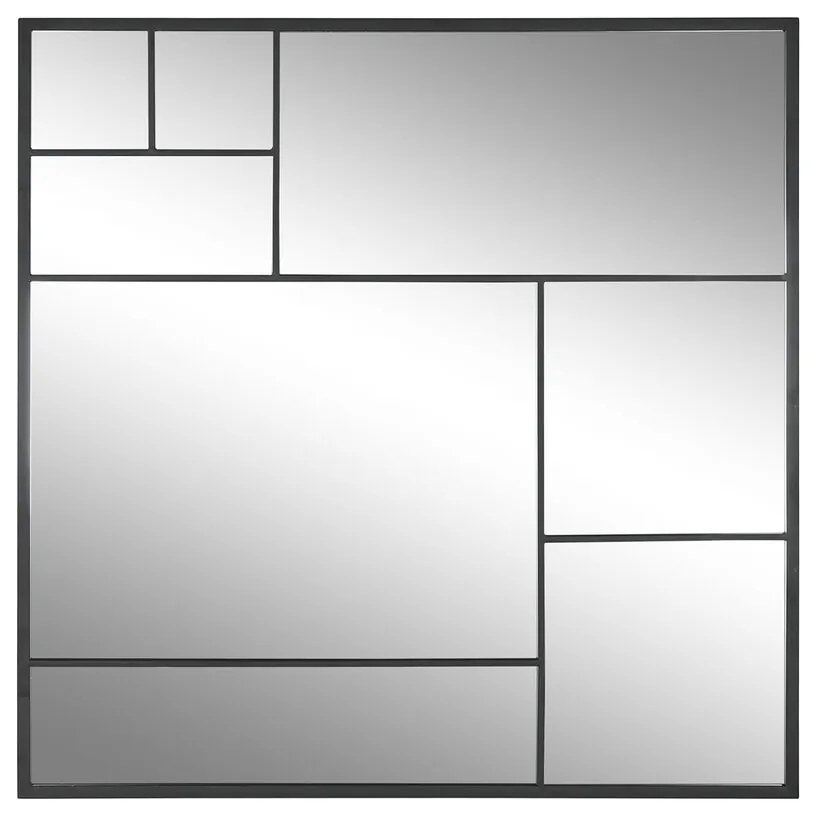 Τοίχο καθρέφτη Home ESPRIT Μαύρο 90 x 2 x 90 cm