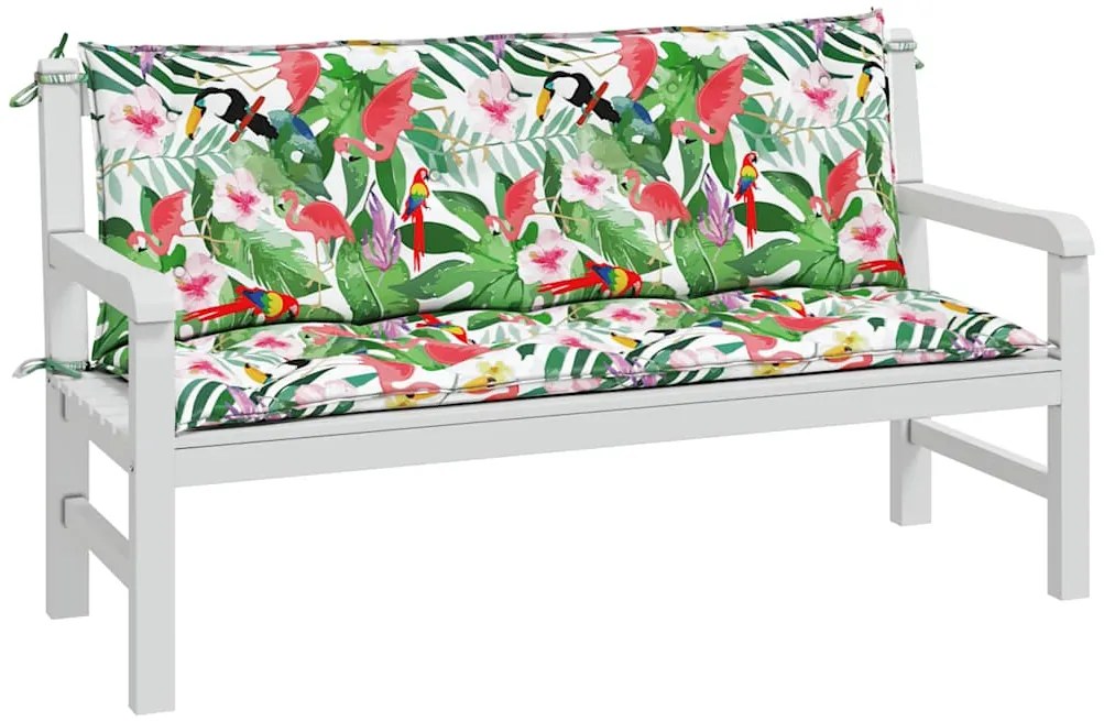 vidaXL Μαξιλάρια Πάγκου Κήπου 2 τεμ. Πολύχρωμα 150x50x7 εκ. Υφασμάτινα