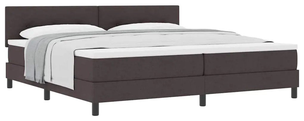 vidaXL Κρεβάτι box spring με στρώμα Σκούρο Καφέ 200 x 200 cm ύφασμα