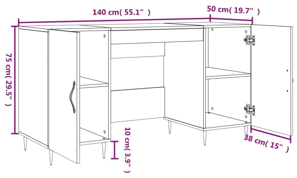 ΓΡΑΦΕΙΟ ΓΚΡΙ SONOMA 140 X 50 X 75 ΕΚ. ΑΠΟ ΕΠΕΞΕΡΓΑΣΜΕΝΟ ΞΥΛΟ 829530