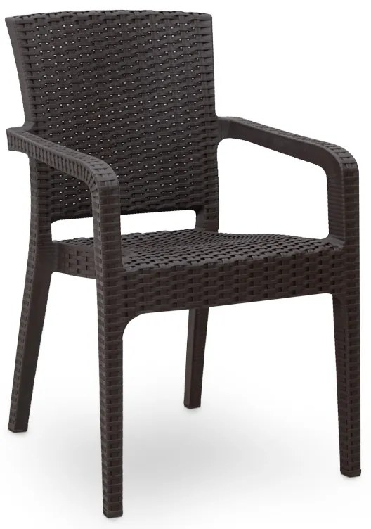 Πολυθρόνα πολυπροπυλενίου Clio Megapap recycled χρώμα καφέ 57x55x86εκ.