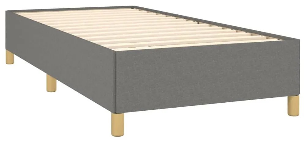 Κρεβάτι Boxspring με Στρώμα Σκούρο Γκρι 90x200 εκ. Υφασμάτινο - Γκρι