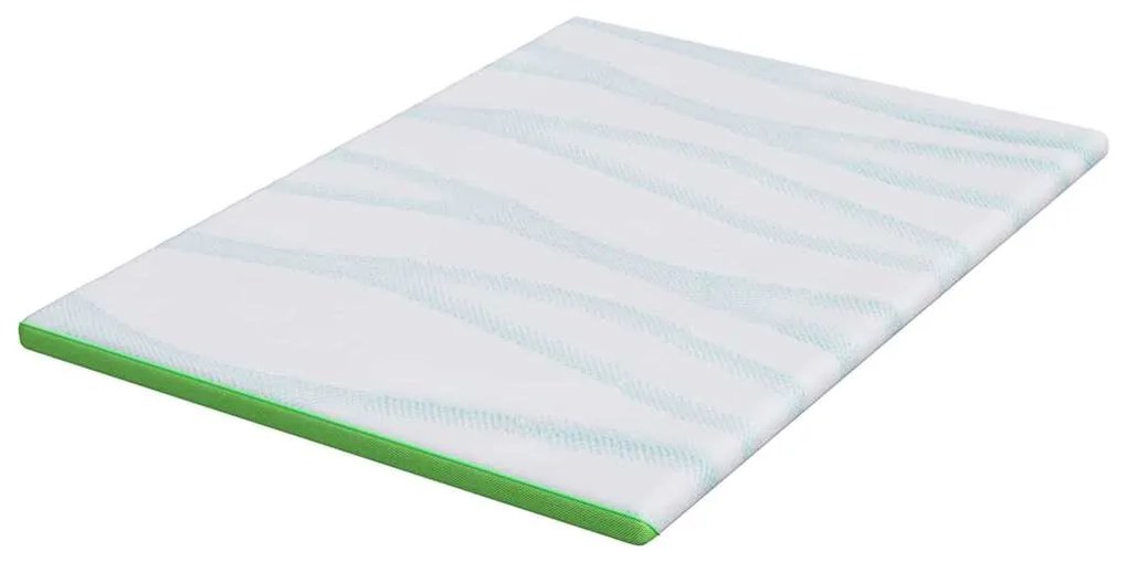 vidaXL Στρώμα επικάλυψης Λευκό και Πράσινο 180 x 200 x 6 εκ