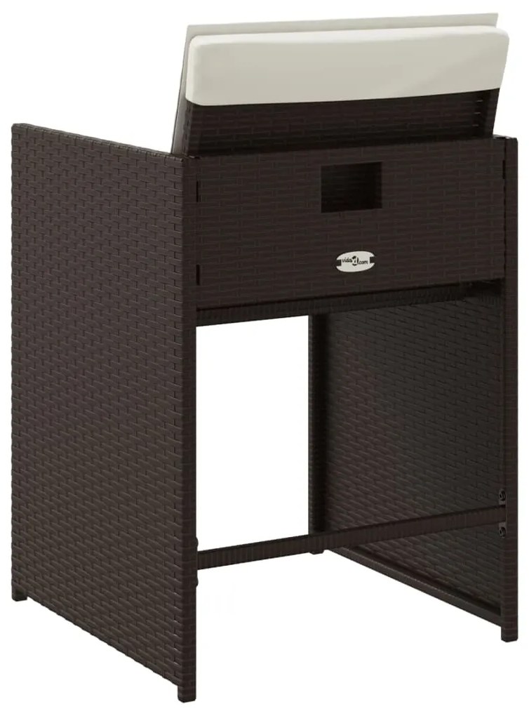 vidaXL Καρέκλες Κήπου 4 τεμ. Καφέ Συνθ. Ρατάν Μαξιλάρια