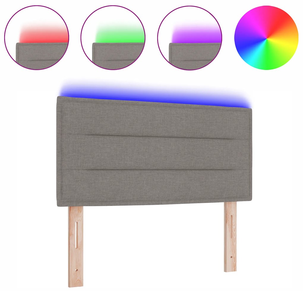 vidaXL LED Κεφαλάρι Γραμμές Σχεδιασμός Taupe 90 εκ Ύφασμα