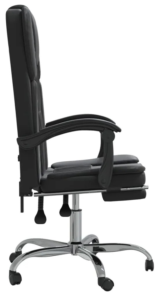 vidaXL Καρέκλα Γραφείου Ανακλινόμενη Μαύρη Συνθετικό δέρμα