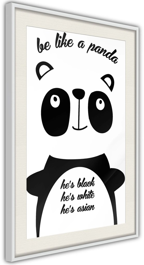 Αφίσα - Tolerant Panda - 20x30 - Μαύρο - Με πασπαρτού