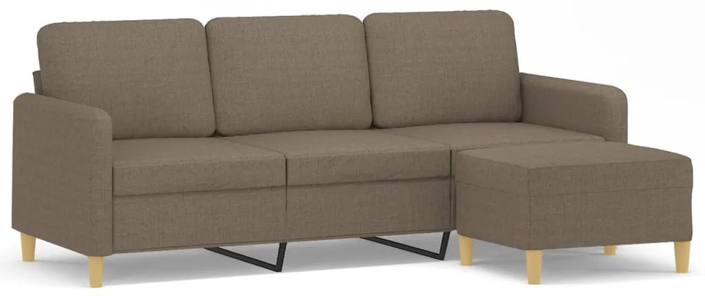 vidaXL Καναπές Τριθέσιος Taupe 180 εκ. Υφασμάτινος με Υποπόδιο