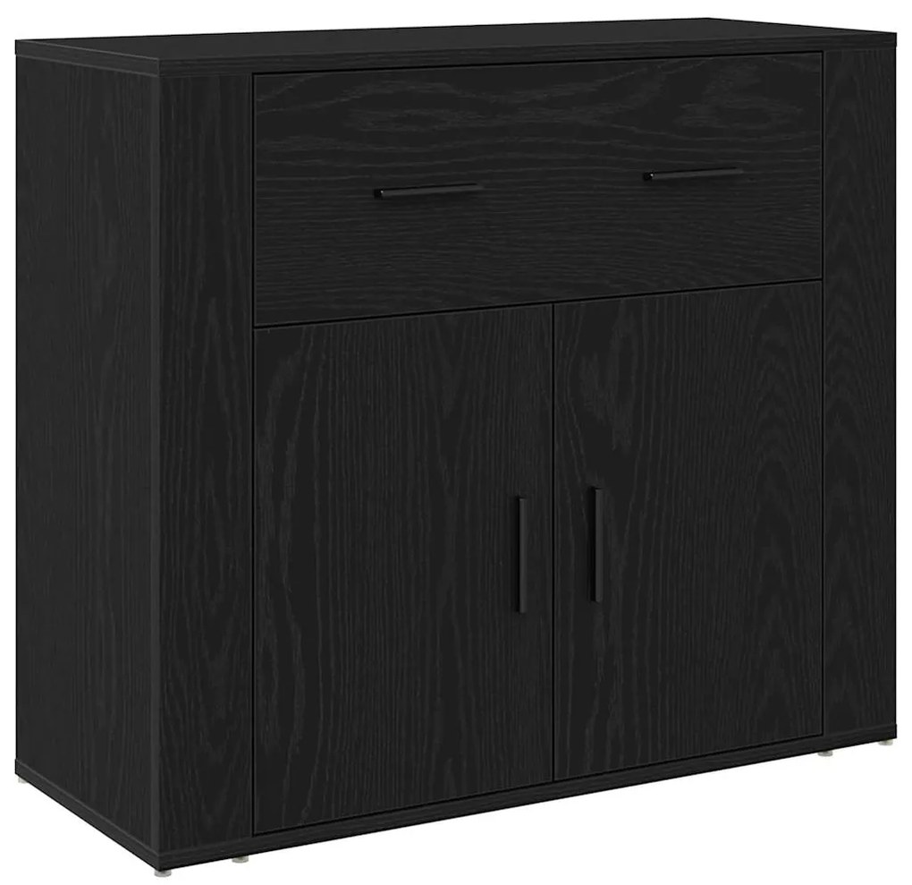 vidaXL Highboard Μαύρη Οξυά 80 x 33 x 150 εκ Επεξεργασμένο ξύλο