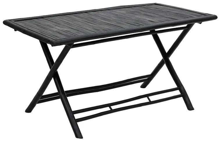 Τραπέζι Badou pakoworld πτυσσόμενο bamboo μαύρο 150x80x77εκ - Ξύλο - 141-000017