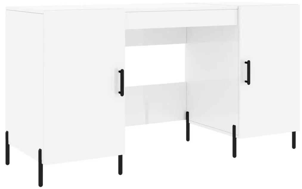 vidaXL Γραφείο Γυαλιστερό Λευκό 140x50x75 εκ. Επεξεργασμένο Ξύλο