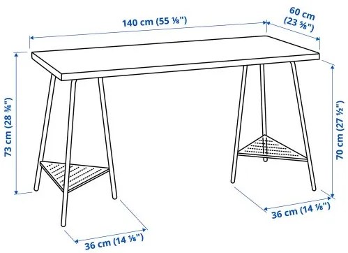 LAGKAPTEN/TILLSLAG γραφείο, 140x60 cm 895.084.39