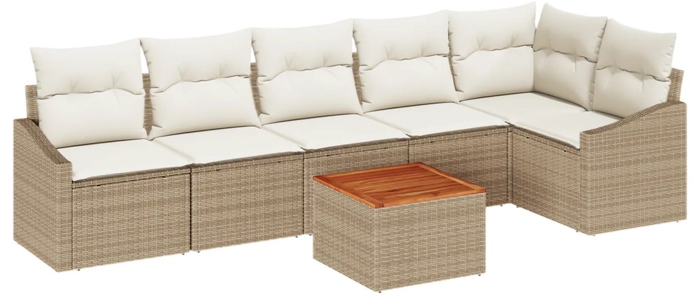 vidaXL Σετ Σαλονιού Κήπου 7 pcs Beige, λευκό 55 x 55 x 37 εκ