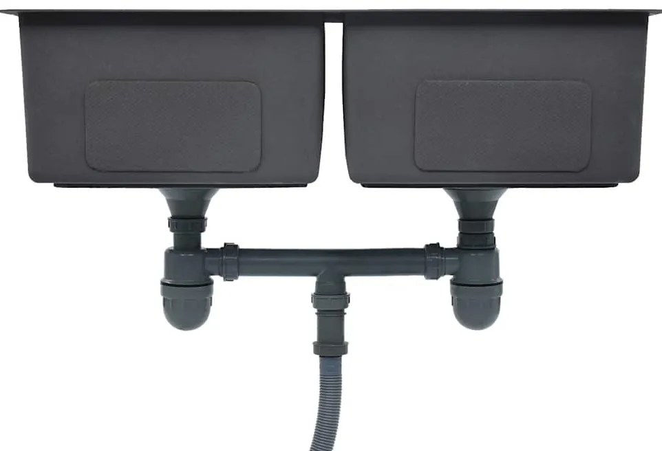 vidaXL Νεροχύτης Κουζίνας Χειροποίητος από Ανοξείδωτο Ατσάλι