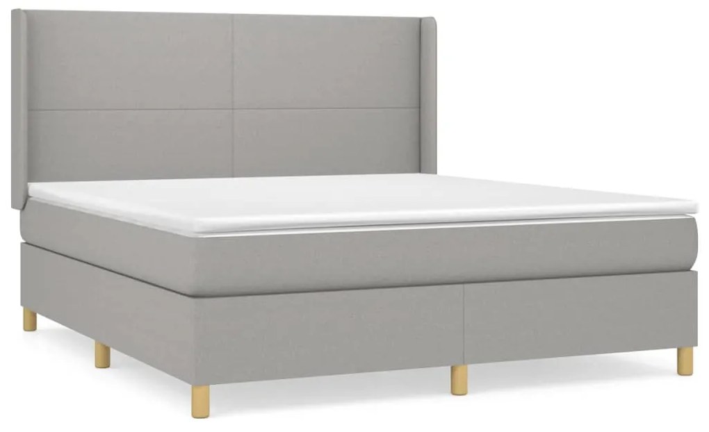 vidaXL Κρεβάτι Boxspring με Στρώμα Αν. Πράσινο 160x200εκ Υφασμάτινο