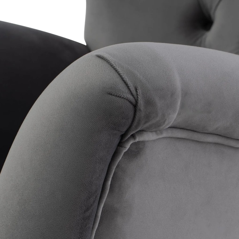 ΠΟΛΥΘΡΟΝΑ ΜΠΕΡΖΕΡΑ Τ. CHESTERFIELD ΒΕΛΟΥΔΟ ΓΚΡΙ 87x88x100 εκ. 87x88x100 εκ.