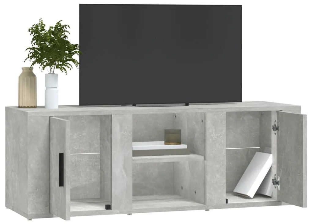 vidaXL Έπιπλο Τηλεόρασης Γκρι Σκυρ. 100x31,5x35 εκ. Επεξ. Ξύλο