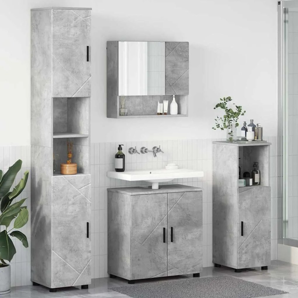 vidaXL Σετ Επίπλων Μπάνιου 4 pcs Γκρι σκυροδέματος 61 x 35 x 64 εκ.