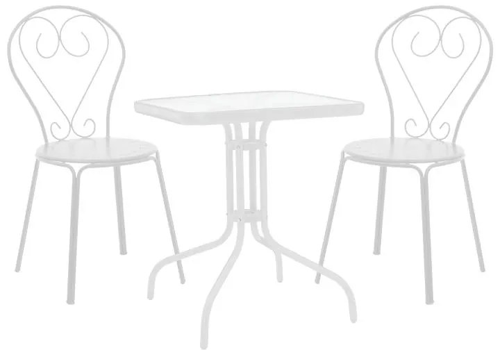 Σετ Κήπου Τραπεζαρία Watson-Chari 3 τεμ Μεταλλικό Λευκό με Τραπέζι 70x70x70εκ. 70x70x70 εκ.