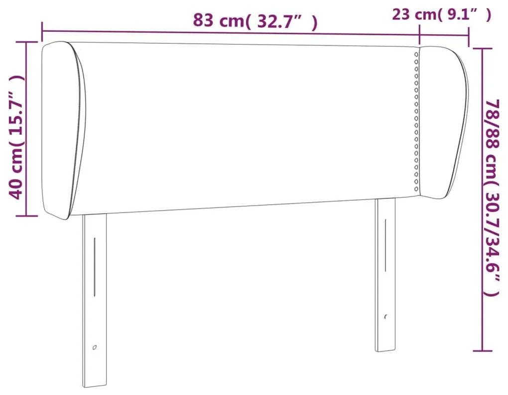 Κεφαλάρι με Πτερύγια Καπουτσίνο 83x23x78/88 εκ. Συνθετικό Δέρμα - Καφέ