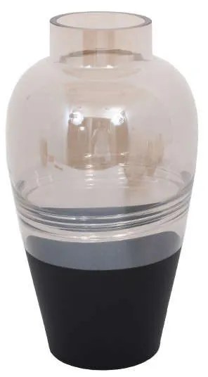 Βάζο 373-92-268 Amber Black-Clear 15x33cm Glass