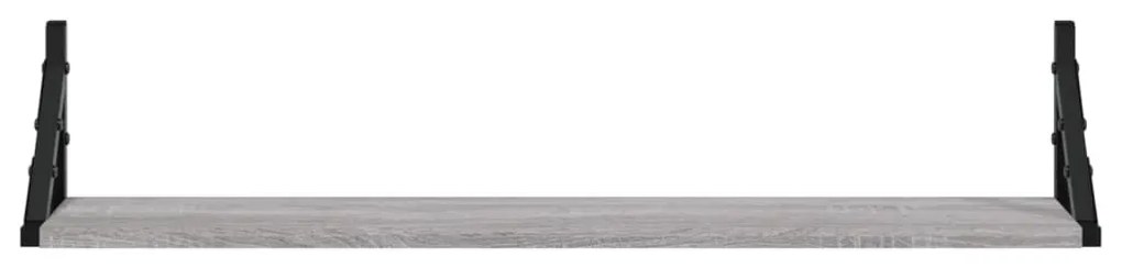 Ραφιέρες Τοίχου 2 τεμ. Γκρι Sonoma 80x15x15,5 εκ. Επεξ. Ξύλο - Γκρι