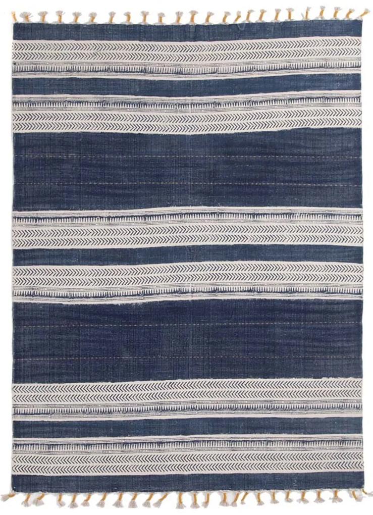Χαλί Lotus Cotton Kilim 035 Beige-Dark Blue Royal Carpet 070x140cm